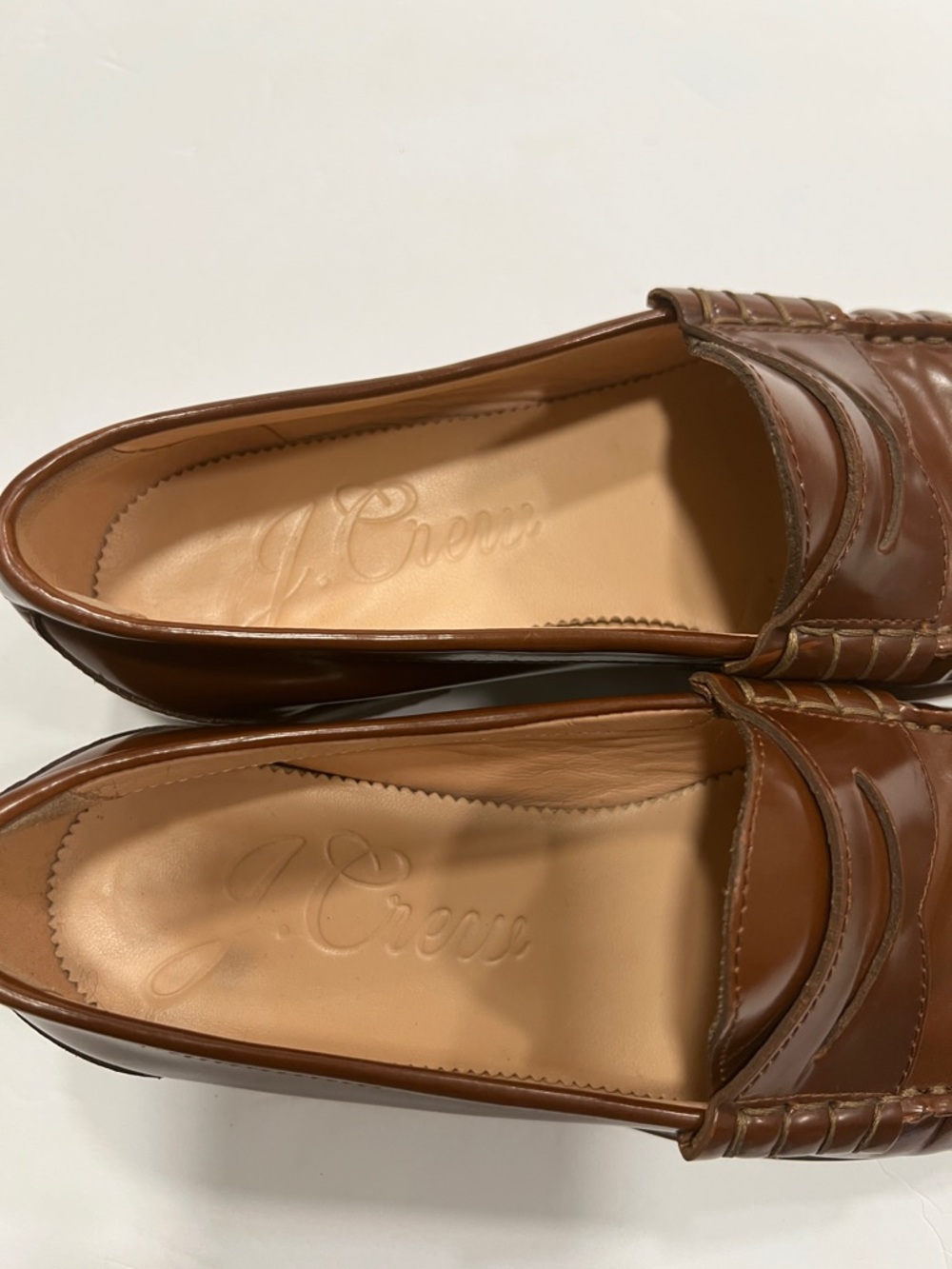 J. Crew Winona Brown Leather Penny Loafers size 7 1/2 - Picture 5 of 7